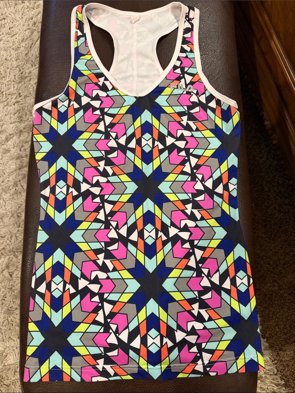 Fila Geometric Print Racerback Tank Top - Multicolor